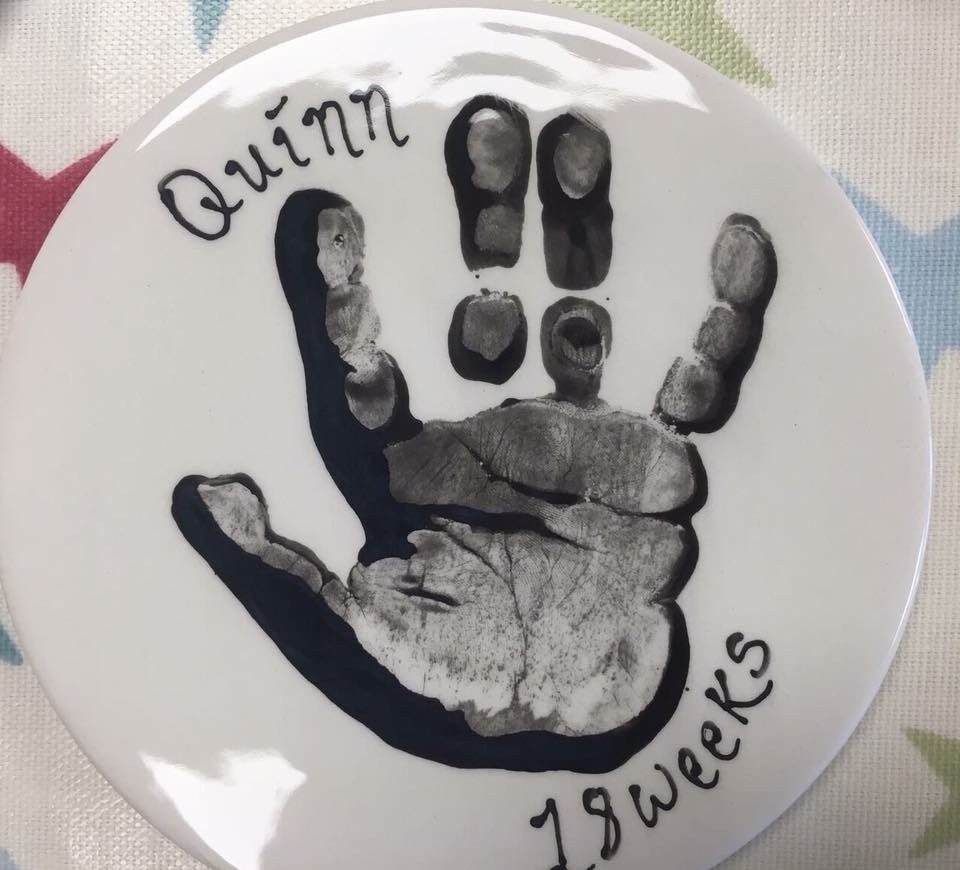 Painted handprint plate